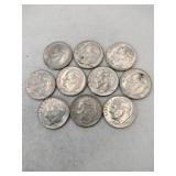 10 1964 silver dimes
