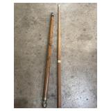 Concealed two-piece pool cue & shorty pool cue