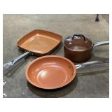 Copper colored ceramic-nonstick cookware 2