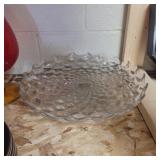 Large fostoria pedestal platter 16in diameter 4in
