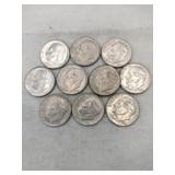 10 1964 silver dimes