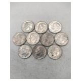 10 1964 silver dimes