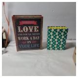 2 storage book boxes