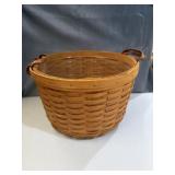 Longaberger Basket handwoven 1995 with clear