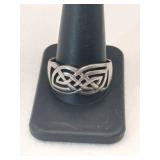 Silver Celtic Knot marked 925 size 13.   .180oz