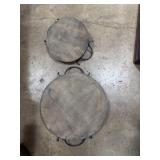 2 wooden serving tray features an ornate
