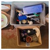 Kitchen utensils and glasses and more