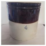 4gallon brown and white crock