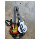 Wii guitar hero guitars.