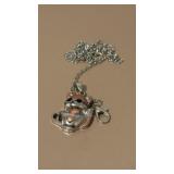 Rose gold & silver Cute fox gift necklace