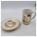 Gold color Hawaii saucer and mug