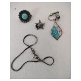 Silver scrap jewelry marked 925.   .300oz