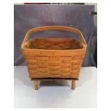 Longaberger Basket 1988 w/ small wooden stand