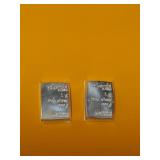 2- 1 Gram Bars Of Valcambi .999 Fine Silver