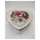 Heart  porcelain trinket music box with military
