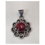 Silver redstone pendant Marked Mexico 925
