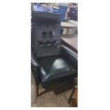 Mcm black leather reclining high back chair
