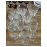 Stemware clear glass variety, wine glasses,