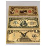 Novelty gold foil currency