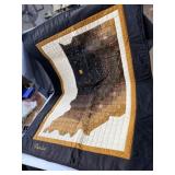 Hand quilted Purdue Indiana small blanket