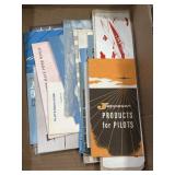 Pilot themed vintage pamphlets, bumper sticker,
