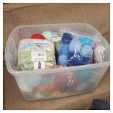 Whole tote of assorted yarn.