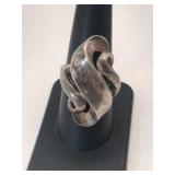 Silver art deco ring marked 925 PAJ size 7.5.