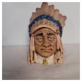 Cermanic native American covered dish 7in