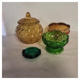 Rossini amber glass candy dish. L.e. Smith moon