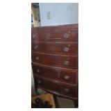 Wooden tall boy dresser 5 drawer unbranded