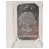 Indian/Buffalo 1 oz.  .999 fine silver bar