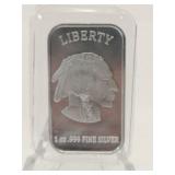 Indian/Buffalo 1 oz.  .999 fine silver bar