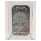 Indian/Buffalo 1 oz.  .999 fine silver bar
