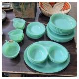 Fire king jadeite dish set 6 cups, 8 saucers, 7