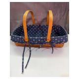 1993 Longaberger carrying basket with  blue lining