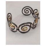 Silver spiral bangle bracelet Marked 925.