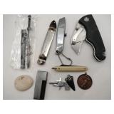 Pocket knives box openers charms money clip