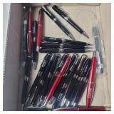 Red and black Sony pens all say sony