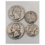 1943, 44 quarters 1943 Mercury dimes