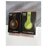 P47 Wireless Headphone packaging shown features