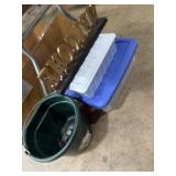 Welcome table top sign, storage containers with