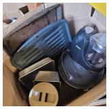 Cookie sheets, pans, chopper and plastic storage
