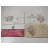 1987, 1988 ,1989,1990 uncirculated mint  sets