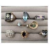 8 costume jewelry rings