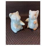 Vintage bluish, green squirrel, salt and pepper