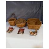 Longaberger baskets, years 97, 98 with papers