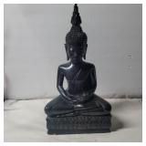 Carved wood Buddha sculpture 15in