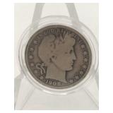1908 Barber half dollar