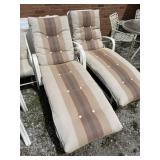 2 outdoor Chase lounge chairs with cushions