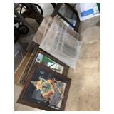 47 x 15  wooden mirror, 15x12 Japanese